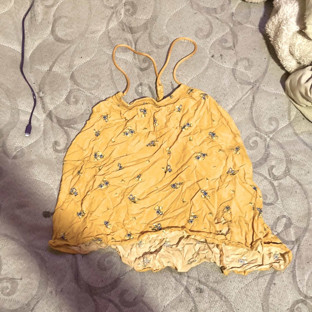 Tank top, yellow, flower print